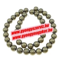 1 szál hematit ásványgyöngy. 10mm. " Pirit."