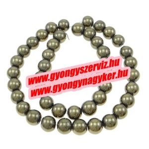 1 szál hematit ásványgyöngy. 10mm. " Pirit."