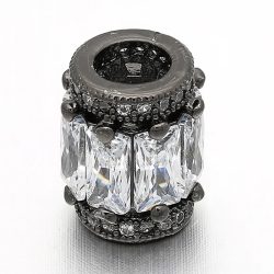   Cirkon kristályos köztes gyöngy. 11.5x9.8mm. Fekete szín.