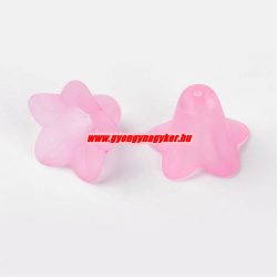 100db. Akril virág gyöngy. 16x12mm Matt pink. 