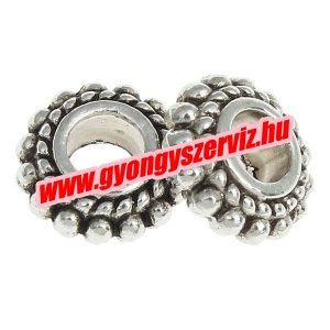 Korong. Köztes gyöngy. 7.5x3mm. Antik ezüst szín. 100db.