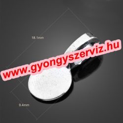   Ragasztható fém medál alap. Antik ezüst szín.18.1x9.4mm. 10db.