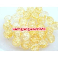 Cseh, roppantott üveggyöngy. 8mm. Krém. 50db/csomag.