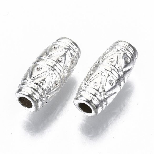 100db. Köztes fémgyöngy. 11x5mm. Ezüst szín.