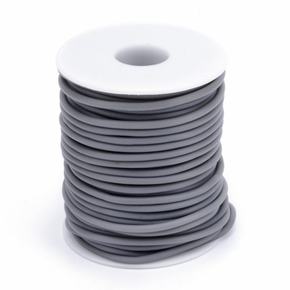 Üreges PVC zsinór. 2mm.  Szürke. 50m/tekercs.