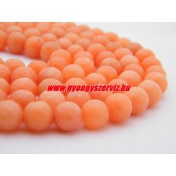   Csiszolt jade ásványgyöngy. 8mm. Teli narancs. 1 szál. (kb. 40cm)