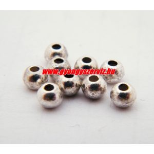 Fémgyöngy. 4mm. Antik ezüst szín. 100db.