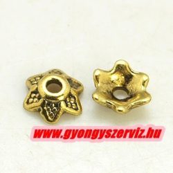Gyöngykupak. 7.5x2.5mm. Antik arany szín.  100db.