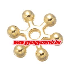   Hópehely. 10x2mm. Arany szín. Fémgyöngy, köztes gyöngy. 100db.