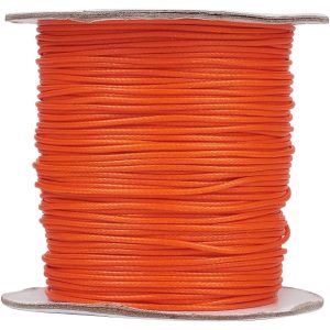 Leárazás! Viaszolt poliészter zsinór. 1mm. Neon narancs. 78m.