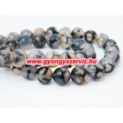   " Sárkány" achát ásványgyöngy. 10mm.  1 szál.