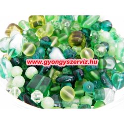 Cseh gyöngy. Zöld. Mix.  50g.