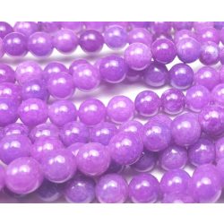 Jade ásványgyöngy. 8mm. Világos lila. 1 szál