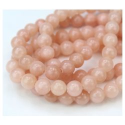 Jade ásványgyöngy. 6mm. Világos őszibarack. 1 szál.