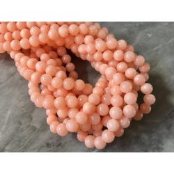 jade ásványgyöngy. 8mm. Sárgabarack. 1 szál.