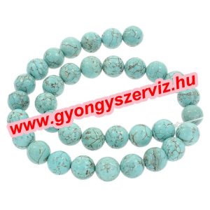 Türkizgyöngy, féldrágakő, ásványgyöngy. 6mm. 1 szál. (kb. 40cm)