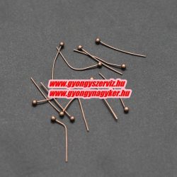   Gömbfejű szerelőpálca. 0.6x35mm. Antik réz szín. 100db.