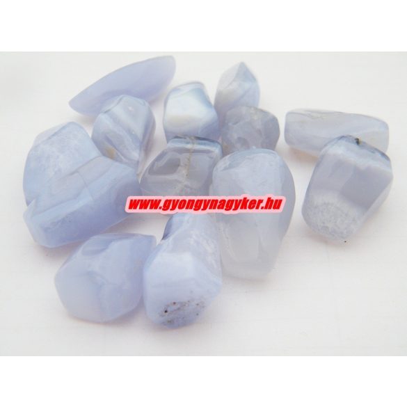 Kék kalcedon ásvány marokkő. 100 gramm/csomag.