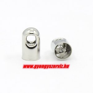  100db. Zsinór vég, szalag vég. 7x4mm. Platina szín.