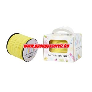 Leárazás! Velúr zsinór. 3x1.4mm. Sárga. 90m/db.