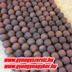   Matt piros tigrisszem ásványgyöngy. 6mm. 1 szál, kb. 40cm.