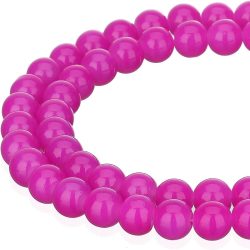 Jade ásványgyöngy. 8mm. Sötét pink. 1 szál.