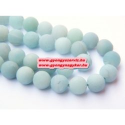 Matt amazonit ásványgyöngy. 10mm. 1 szál.