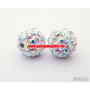 Shamballa gyöngy. Disco gömb. 10mm. Színjátszó.   10db.