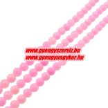 Jade ásványgyöngy. 10mm. Pink. 1 szál, kb. 40cm.