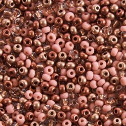  Preciosa bronzos kásagyöngy mix. 50g/csomag. 