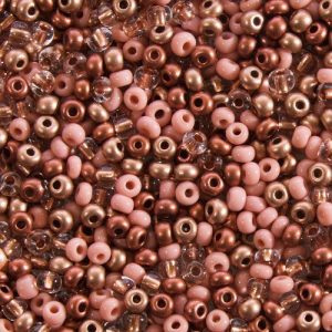  Preciosa bronzos kásagyöngy mix. 50g/csomag. 