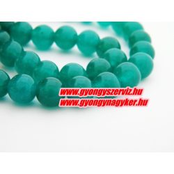 Jade ásványgyöngy. 8mm. Smaragd. 1 szál. (kb. 40cm)