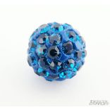 Shamballa gyöngy. 10 mm. Kobalt.   10db.