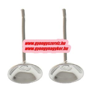 Fülbevaló alap. Platina szín. 5x13x11mm. 100db/csomag.