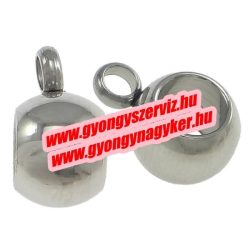   20db. Acél charm tartó, medál tartó fémgyöngy. 6.5x9x5mm. 