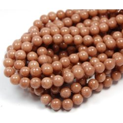Jade ásványgyöngy. 8mm.  Csokoládé. 1 szál.