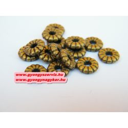   Korong. 7x2mm. Antik bronz szín. Fémgyöngy, köztes gyöngy. 100db.