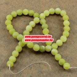 Matt jade ásványgyöngy. 8mm. Zöld. 1 szál. (kb. 40cm)