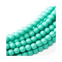 Cseh tekla üveggyöngy. 6mm. Türkiz pasztell. 100db/szál.