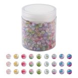 Roppantott üveggyöngy. 8mm. Arany fóliás mix.