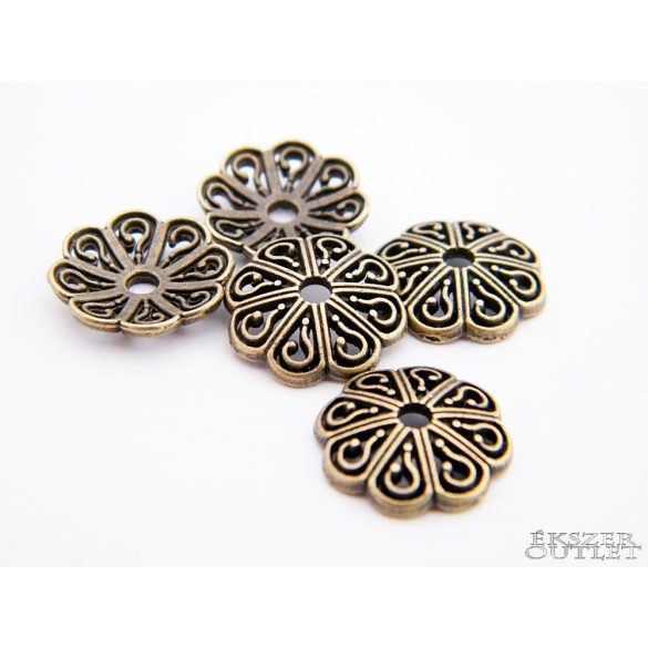 Gyöngykupak. Fém gyöngy. 13x2.5mm.   100db.