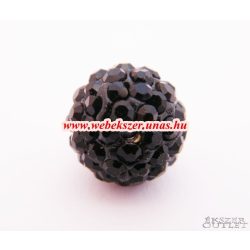 Shamballa gyöngy. Kristály gyöngy. 12mm. Fekete.  10db.