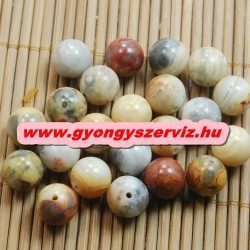 Őrült csipke achát ásványgyöngy. 8mm.  1 szál (40cm).