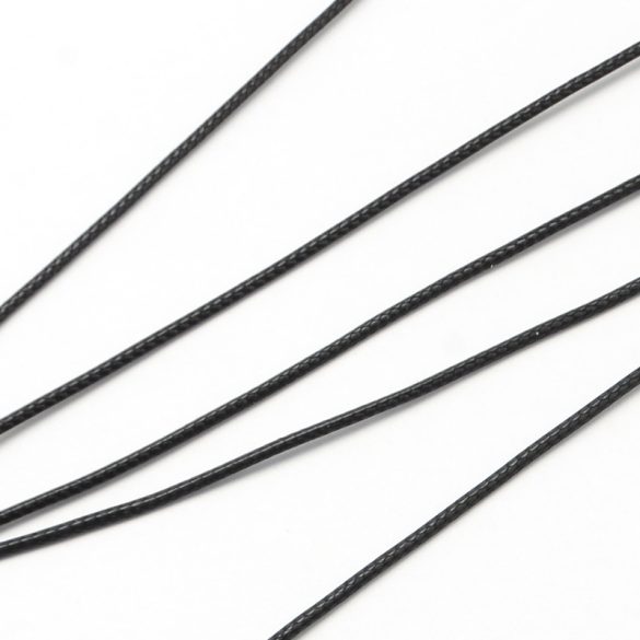  Viaszolt poliészter zsinór. 1.5mm. Fekete. 160m/db.