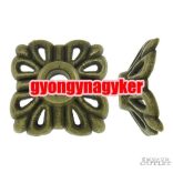 Gyöngykupak. Fém gyöngy. 11.5x11.5x4.5mm. Antik bronz szín.    100db.