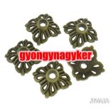 Gyöngykupak. Fém gyöngy. 11.5x11.5x4.5mm. Antik bronz szín.    100db.