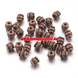   Fém köztes gyöngy. Hordó. 5x4.5mm. Antik réz szín. 100db.