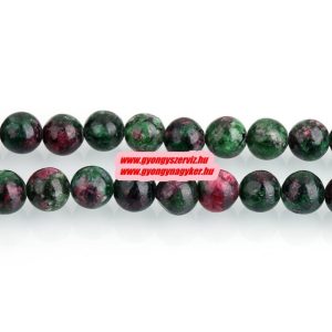 Rubin zoizit ásványgyöngy. 6mm. 1 szál, kb. 40cm.