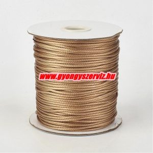 Leárazás! Viaszolt poliészter zsinór. 2mm. Óarany. 80m/db.