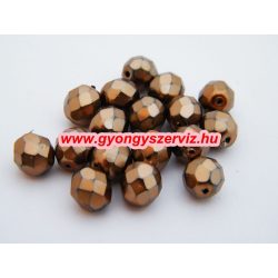 50db. Cseh csiszolt gyöngy. 8mm. Óarany.  